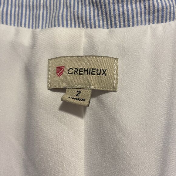 Daniel Cremieux Blue / White Seersucker Blazer Classic Tailored Cut Gold Buttons - Picture 3 of 11